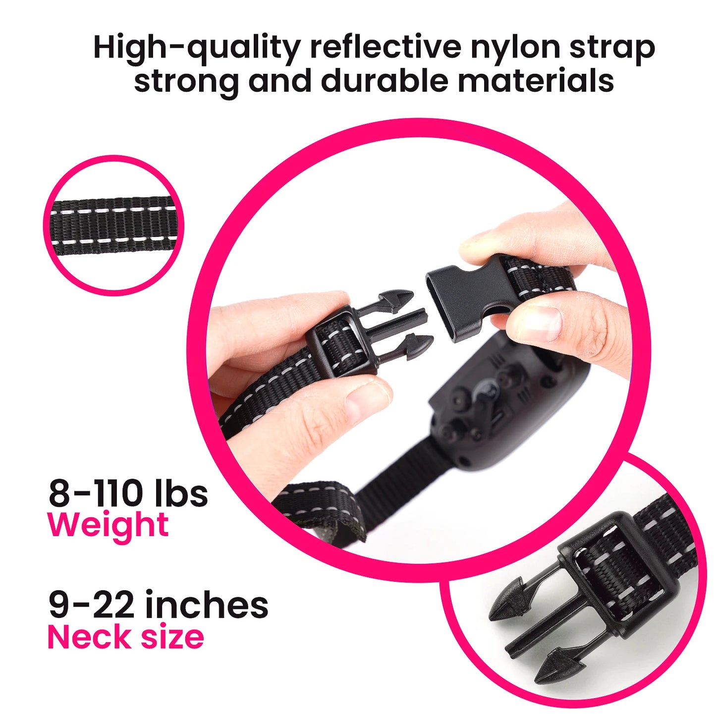 MASBRILL Bark Collar Rechargeable Anti Barking Training Collar Adjustable Sensitivity Intensity Beep Vibration for all Dogs