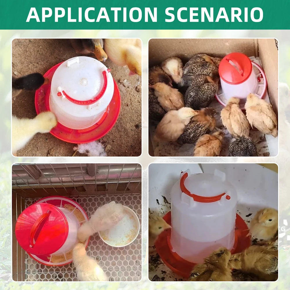 1 Pc 1.5 kg/3 L Bucket With Automatic Poultry Drinker Chicken Feeder Water Barrel Water Bucket Quail Drinking Farm Supply