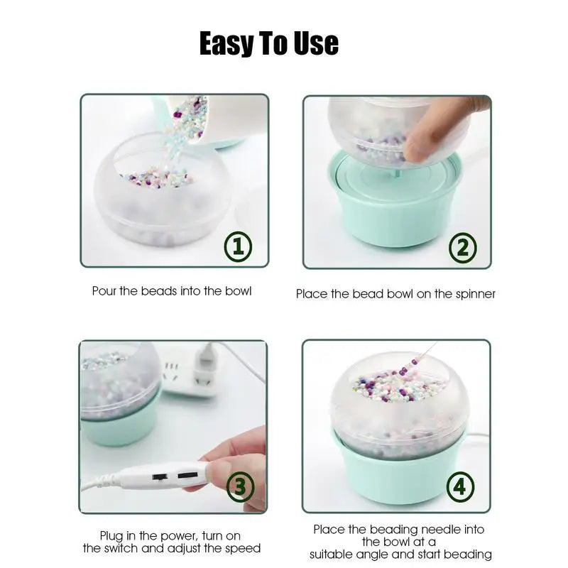 Bead Spinner Automatic Electric Bead Bowl Beading Accessories Multifunctional Adjustable Fast Beading Bead Spinner Machine