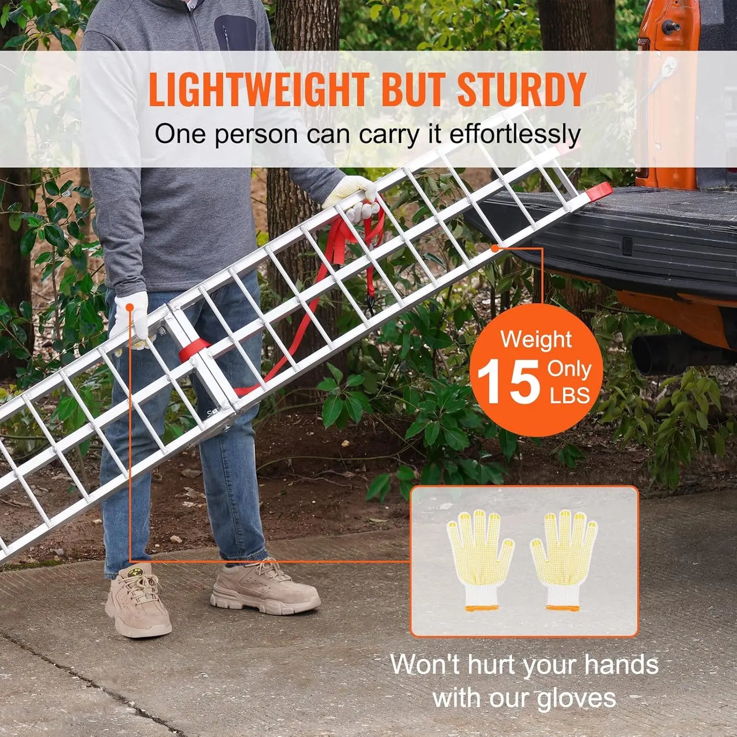 Motorcycle Ramps, 750lbs Folding Loading Ramps for Pickup Trucks Bed, Trailers Ramp with Load Straps for Motorcycle, Dirt Bike