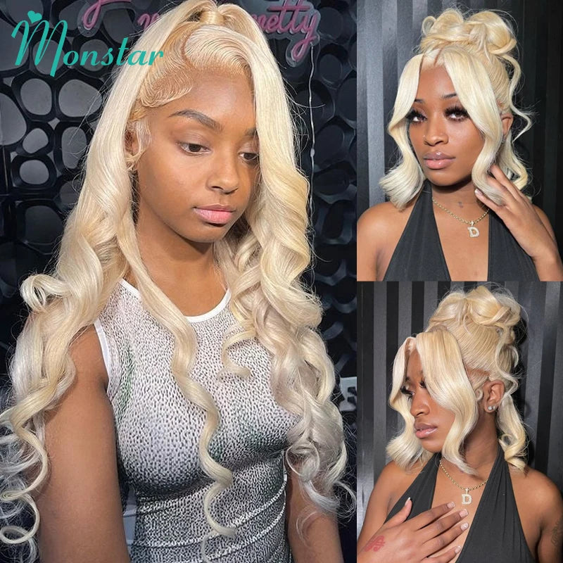 Human Hair Full Lace Blonde Lace Front Wig Human Hair 360 Lace Frontal Wig 613 13x6 Hd Lace Frontal Wig Brazilian Body Wave Wigs