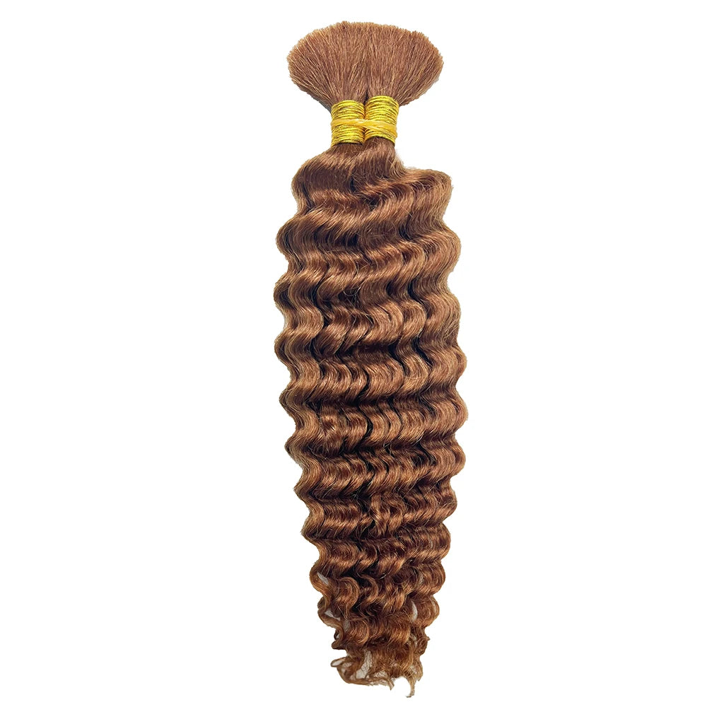 Bulk Braiding Hair Human hair Deep Wave Colored Unprocessed No Weft Boho Braids Human Hair Bulk Extensions Brazilian Remy Hair