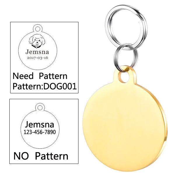 Dog ID Tag Free Engraving Name Tel Pet Collar Harness Pendant Clothes Accessories For Cat Custom Puppy Kitten Leash Pet Supplies