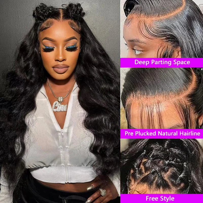 13x6 Lace Front Wigs Human Hair Body Wave Lace Front Wigs Human Hair Natural Color 100% Virgin Human Hair Wig with Baby Hair