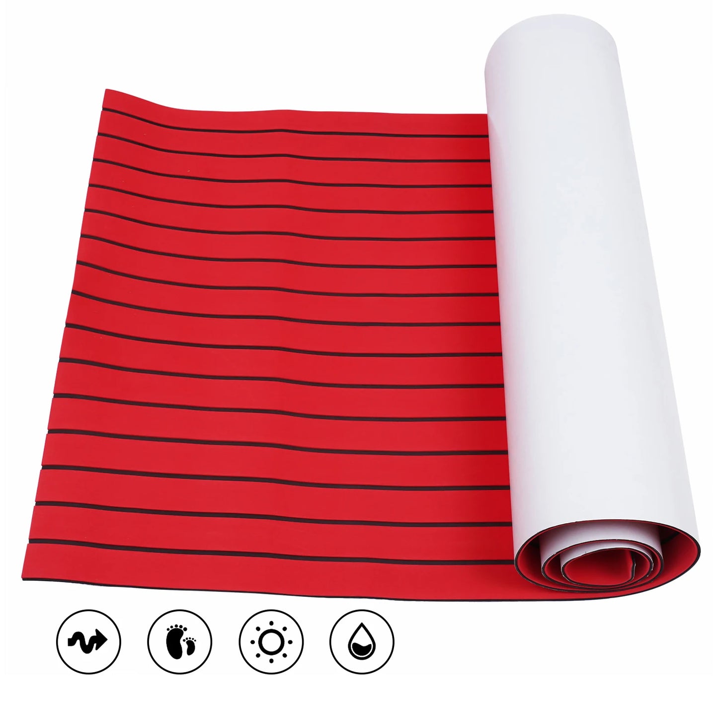 EVA Foam Yacht Mat, Non-slip Pad, Water-proof RV Mat Self-Adhesive Pad for Marine Boat Decking, RV Accsesories Red